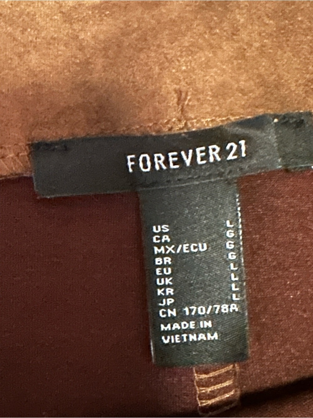 Forever 21 Brown Faux-Suede Mini Skirt with Front Slit - Picture 2 of 2